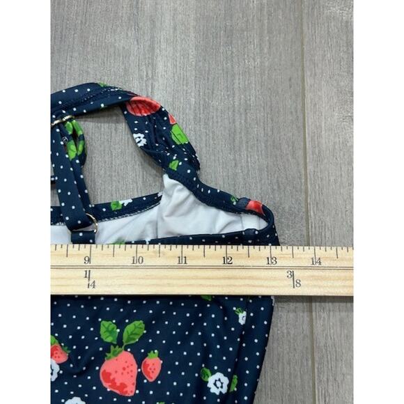 ModCloth Womens Brandy One Piece Swimsuit Underwire Fruity Polka Dot Navy Size M - Picture 7 of 10